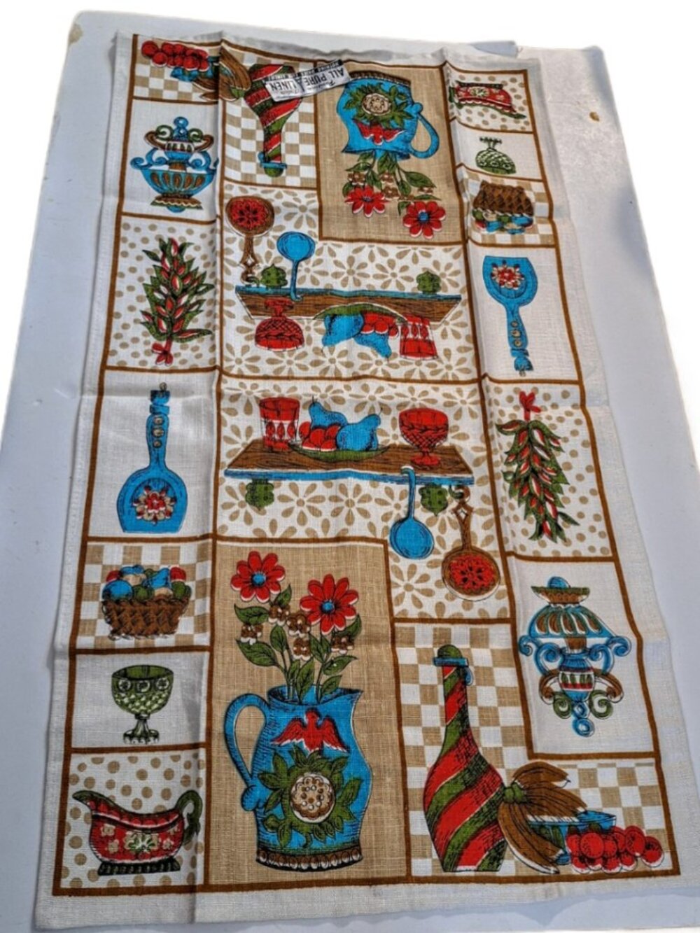Vintage Parisian Prints All Pure Linen Tea Towel 15”x29” NWT